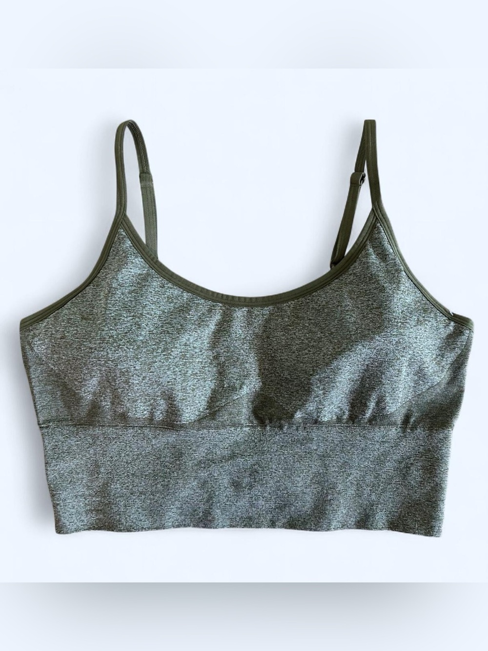 Pink Active Olive Green Heathered Sports Bralette